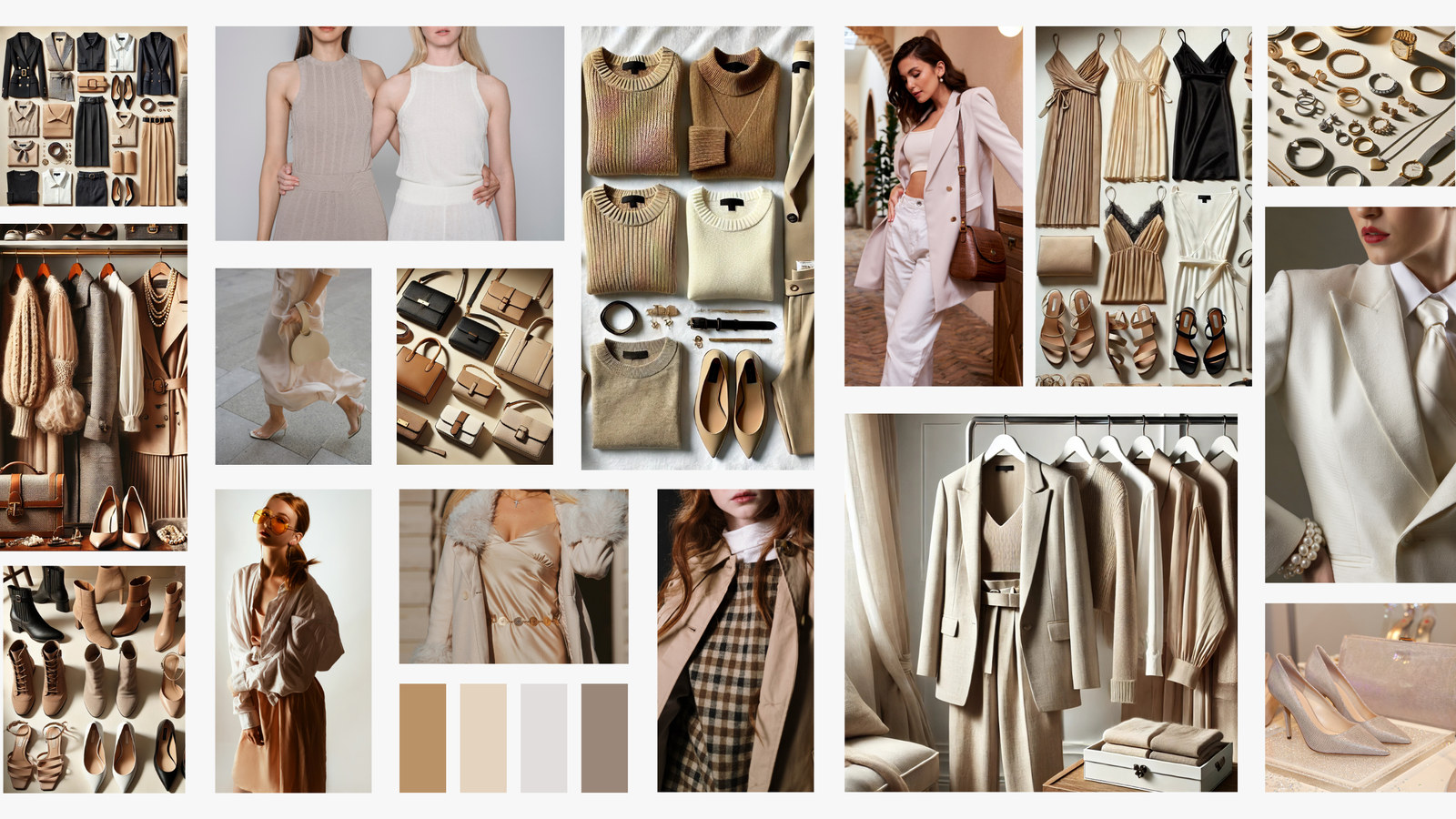 Modern capsule wardrobe and classic neutral clothing